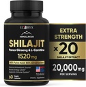 Himalayan Shilajit Supplement, 60 Kapseln, Extraktpulver, 60% Fulvic Säure, 85+ Spuren Mineralien, Energie & Immun Unterstützung Shilajit für Männer & Frauen, Alternative zu Authentic Resin oder Pillen USA Made