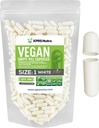 XPRS Nutra Größe 1 Leere Kapseln - 500 Graf Leere Vegan Kapseln - Vegetarische Pillen - DIY Gemüse Kapsel Füllung- Veggie Pillen Kapseln für Do-It-Yourself Ergänzungen (Weiß)