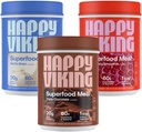 Happy Viking Schokolade, Vanille und Erdbeerpulver, von Venus Williams, 20G Protein, Low Carb, Keto, Vegan, Gluten-Free, Superfoods, Complete Meal Replacement, 3 Canisters (24 oz. Jede