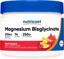 Nutricost Magnesium Bisglycinate Pulver (Fruit Punch, 250 Gramm) - Chelat Magnesium Supplement