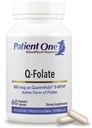 Patient One Q-Folate 800mcg | Ergänzung zur Unterstützung von Energie und Gehirn und Herzgesundheit* | mit Quatrefolic 5-MTHF Folate | 60 Kapseln