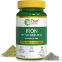 Natürliche Eisen mit Folsäure, Zink, Vitamin C & Vitamin B12 für die Unterstützung Haemoglobin Produktion, Boost Immunity & Maintain Iron Level - 60 Veg Tabletten