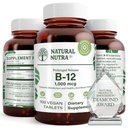 Natürliche Nutra Vitamin B12 1000 mcg, fördern Herz & Nerve Gesundheit, Cobalamin B12 Supplement, Calciumphosphat, Hilfe in Stoffwechsel Gesundheit, Optimale Absorption, Glutenfrei, Zuckerfrei, 100 Vegan Tabletten