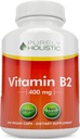 Rein ganzheitliches Vitamin B2 Riboflavin 400mg - 240 Vegan Kapseln, 8 Monate Versorgung - Hohe Festigkeit B2 Vitamine - Nicht GMO & Glutenfrei - Unterstützt Energieproduktion & Zelluläre Gesundheit