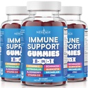 NEU AGE 8 in 1 Immununterstützung Booster Supplement mit Astragalus Root, Vitamin C und Zink 50mg, Vitamin D 5000 IU, Quercetin & Bromelain (8 in 1 Gummi (Pack mit 3))