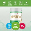 RENEVA Vegan Protein Pulver | 15g Pflanzenbasiertes Protein von Pea und Reis | Glutenfrei, Dairy Free, Lactosefrei, Sojafrei, Zero Sugar (Natürlich mit Stevia gesüßt) | 12.7 Unze wiederverschließbare Kanister