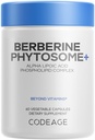 Codeage Berberine Phytosome Supplement - Berberine HCL, Alpha Lipoic Acid, Phospholipid Complex - 2-Month Supply - Berberine HCL - Berberine Hydrochlorid - Glutenfrei, Non-GMO - 60 Kapseln