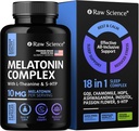Melatonin 10mg Schlaf-Ergänzung - L Theanine, GABA Calm, L-Tryptophan - Tiefschlaf-Ergänzungen für Erwachsene mit Ashwagandha, Passion Flower, Lemon Balm, Kamille, Magnesium Schlaf-Unterstützung - 60 Kapseln