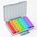 Zoksi Moisture-Proof Weekly Pill Organizer 4 Mal pro Tag, 7 Tage Pille Box 4X pro Tag, eine Woche Reise Pille Fall mit 28 tragbaren Komponenten, Medizin Container für Vitamine, Ergänzungen oder Medikamente