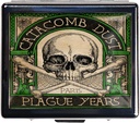 Silber Vintage Pille Box 7 Tage Metall Pille Box mit Spiegel und 8 Compartments Süße Reise Pille Organizer für Geldbörse (Vintage Skull)