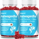 2 Pack Ashwagandha Gummies con L-teanina, Ashwa Root Supplemento Gummy per gli uomini delle donne, 120 bacche miste Gummies aromatizzato