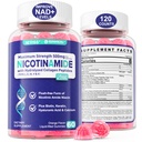 2 Pack - Nicotinamide 500mg Gummies, NAD+ Supplemento per le donne e gli uomini w/ Peptidi di collagene, (Nacina senza glutine) Vitamina B3 Niacinamide per l'antiinvecchiamento, NAD+ Livelli, Longevità, Focus & Brain, Sugar Free