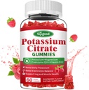 Kalium-Zitrat-Gummi-Ergänzung für Muskel-Gesundheit, Leg Cramp Relief & Elektrolyt Balance, Vegan, Non-GMO, Glutenfrei, Himbeer Geschmack, 60 Zähler