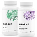 THORNE - Ensemble de soutien adaptogène et adrénal - Solutions naturelles pour faire face au stress - Rhodiola et adrénal Cortex - 60 portions