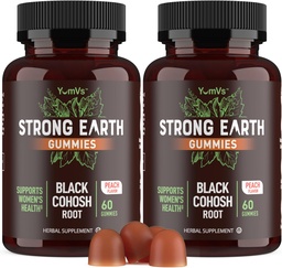YUM-V'S Strong Earth Black Cohosh Root 50mg (60 Count) - Natürliche Extrakt Menopause Ergänzungen Nacht Sweats & Hot Flashes für Frauen