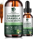 Soursop Graviola Blatt Extrakt Flüssigkeit Tropfen Plus reine Botanische Meer Moos für Zellunterstützung & Regeneration, Immunität, Leber, Gut & Antioxidans - Soursop Bitters Liquid, 30 Tage Versorgung, 1 Fl Oz
