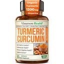 Kurkuma Ergänzung mit schwarzem Pfeffer Extrakt - Hohe Potenz Organische Kurkuma 1200mg & 95% Curcuminoide für Joint & Digestive Health - Joint Support Supplement - 60 Vegan Curcuma Kapseln