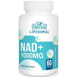 Liposomal NAD+ Ergänzung 1000 mg | Höchste NAD Pontecy | Max Absorption | Reine NAD Ergänzung | Energie und DNA Reparatur, Alterung Verteidigung, Gehirn Funktion | 60 Softgels