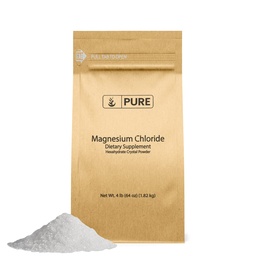 Ingrédients originaux purs Chlorure de magnésium (4 lb) Supplément oral, poudre de cristal, supplément de magnésium