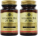SOLGAR Vitamine B6 25 Mg, 100 comprimés, 100 Compte (paquet de 24)
