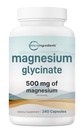 Magnesium Glycinate 500mg, 240 Kapseln | 100% Chelat für maximale Absorption | Unterstützung für Schlaf, Muskel, Herz und Nerve Gesundheit | Non-GMO