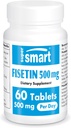 Supersmart - Fisetin 500mg pro Tag (Easy-to-Take) - 98% Pure Fisetin Supplement - Hochverfügbares Polyphenol - Potent Senolytic Activator | Non-GMO & Gluten Free - 60 Tabletten