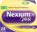 Nexium 24HR Säure Reducer Heartburn Relief Kapseln für All-Day und All-Night Schutz vor häufigem Sodbrennen, Sodbrennen Medizin mit Esomeprazol Magnesium - 28 Zähler