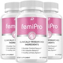 FemiPro Supplement - Probiotic Femi Pro Pills, FemiPro 24 Stunden Unterstützung Microbiome Probiotic Urinary Control Health, Femie Pro Bewertungen (3 Pack - 180 Kapseln)
