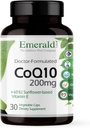 EMERALD LABS CoQ10 200mg - Premium Wellness Supplement mit natürlichem Vitamin E - Unterstützt Antioxidans, Zirkulation, Energie und Herzgesundheit - 30 Kapseln (30-Day Supply)