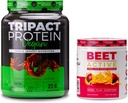 Nutrologie TRIPACT Vegan Protein Pulver, für Vegan Protein Shakes, Schokolade Peanut Butter (20 Servierungen) & Beet Active, Passionsfrucht Flavor (30 Servierungen)