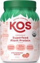 KOS Limited Edition Pflanzenprotein-Pulver, Erdbeer-Traum - Organic Pea Protein Blend, Vegan Superfood Rich in Vitaminen & Minerals für Damen und Herren - Made without Dairy, Soy, Gluten - 24 Portionen