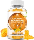 Kreatin Monohydrat-Gummi für Männer & Frauen, Chewables Creatine Monohydrate für Muskelkraft, Muskelaufbau, Energie Boost, Zuckerfrei, Vegan, Mango Flavor-60 Count