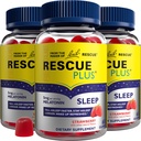 Bach RESCUE PLUS Melatonin Schlafgummies, Natural Strawberry Flavor, Sleep Aid, Diätetische Ergänzung, Vegan, Glutenfrei, Keine künstlichen Aromen, Farben oder Süßstoffe, 3 Packung, 180 Count Total