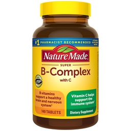 Nature Made Super B Complex mit Vitamin C & Folsäure, B Komplexe Vitamine für Frauen und Männer, Nahrungsergänzungsmittel für Immununterstützung, 140 Tabletten, 140 Tage Versorgung