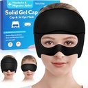 Kopfschmerzen Relief Hut, beruhigende Migräne Relief Cap Gel Ice Head Wrap Kopfschmerzen Augenmaske für Sinus, Puffy Eyes, Spannung und Stress Relief - Heiße und kalte Therapie