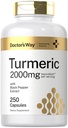 Doctor's Way Turmeric Curcumin Supplement 2000mg | 250 Kapseln | mit schwarzem Pfeffer Extrakt | Non-GMO, Gluten Free Complex