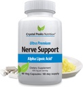 Nerve Support Supplement - Natürliche Vitamine mit 650mg nicht-GMO ALA Alpha Lipoic Acid – Premium Nerve Support Supplement - Hände & Füße - Tingling, Numbness - 60 Veggie Kapseln