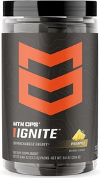 MTN OPS Ignite Trail Packs Energy Drink Powder, Gluten Free Nootropic Supplement Drink Mix, L Arginin, L Citrulline, Koffein & Nootropic Sugar Free Drink Mix, 20 Portionen, Ananas Crush