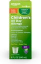 Basic Care 24 Hour Allergy Relief für Kinder, Cetirizine Hydrochlorid Oral Lösung 1 mg/mL, Grape Flavor, Dye Free, 8 fl oz (Pack mit 1)