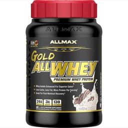 ALLMAX Nutrition Gold ALLWHEY, Cookies & Cream - 2 lb - 24 Gramm Protein Per Scoop - Glutenfrei, Low Carb & Low Sugar - ca. 30 Portionen