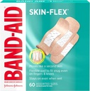 Band-Aid Brand Skin-Flex Klebebänder für Erste Hilfe & Wound Pflege von Minor Cuts, Scrapes & Burns, Flexible sterile Bandagen groß für Finger, Hände & Knie, sortierte Größen, 60 ct