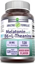 Erstaunliche Formeln Melatonin mit Vitamin B6 + L-Theanin Ergänzung | 30 Mg pro Servieren | Gemischte Beeren Geschmack | 120 Tabletten | Non-GMO | Gluten Free | Made in USA