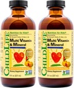 CHILDLIFE ESSENTIALS, Kids Liquid Multivitamin und Mineral Supplement - Flüssige Vitamine für Kinder, All-Natural, Glutenfrei, Non-GMO - Natürliche Orange & Mango Flavor, 8 Unze Flasche (Pack von 2)