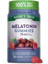 Nature's Truth Melatonin 10mg Gummies | 70 Count | Berry Flavor | Vegan, Non-GMO und glutenfreie Ergänzung