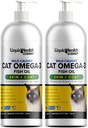 Liquid Health Haustiere Wild Caught Omega 3 Fischöl für Katzen - Liquid Omega 3 Ergänzung für Katzen mit EPA+DPA+DHA - Reduce Itching, Support Joint, Immunität, Gehirn, Herzgesundheit - Made in the USA (2 Pack)