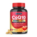 DRFOSTER CoQ10 400mg-High Absorption Coenzym Q10 Ergänzungen mit PQQ, Shilajit & Vitamin E, Leistungsstarkes Antioxidans für Herz & Gehirn Gesundheit und Energie-Produktion 120 Veggie Kapseln