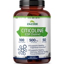 Zazzee Extra Strength Citicoline, 500 mg pro Servierung, 100 Vegan Kapseln, Superior CDP Choline Form, 100% Vegetarische und pharmazeutische Klasse, 50-Tage Versorgung, All-Natural und Non-GMO