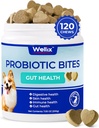 Wellix Probiotics for Dogs - Dog Probiotic Chews for Dog Digestive Health, Verhindert Durchfall, Allergien - Anti Durchfall, Upset Stomach & Gas Relief