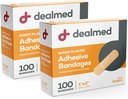 Dealmed Sheer Plastic Flexible Adhesive Bandages – 100 Count (2 Pack) Bandagen mit nicht-Stick Pad, Latexfrei, Wund Care für First Aid Kit, 1" x 3"