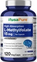 NusaPure L Methylfolate 15mg, 120 Veggie Kapseln, Bioperine